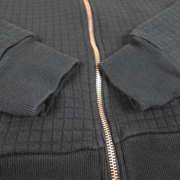 Diadora Quilted Zip Up Hoodie Women's Medium Black with Rose Gold Sweatshirt - Picture 10 of 12